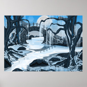 Japansk Meditation Garden Poster