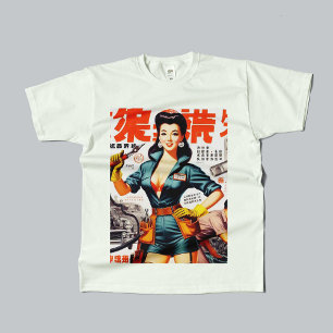 Japansk mekanisk flicka t shirt