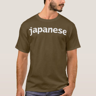 Japansk minimal typografi vit text t shirt