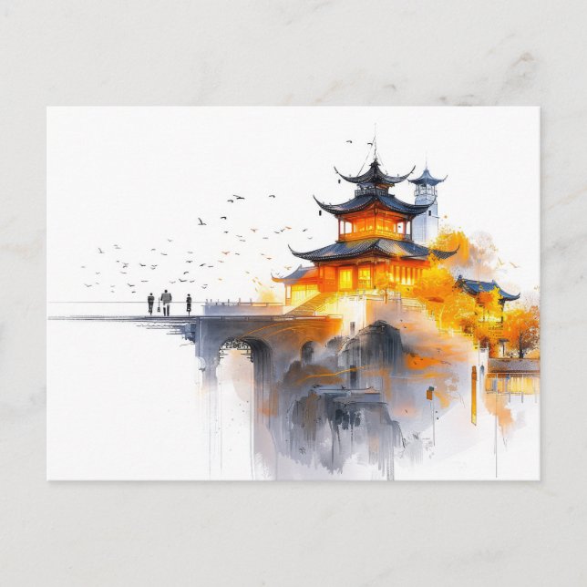 Japansk minimalistisk design vykort (Framsida)