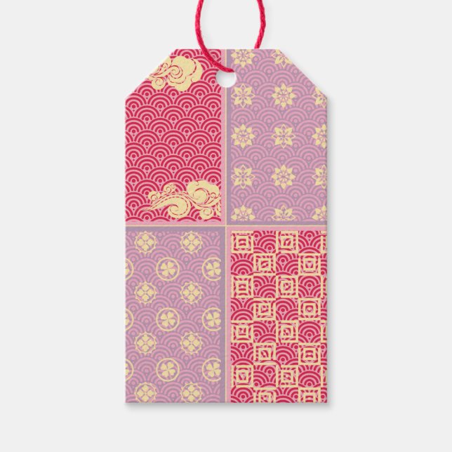 Japansk Mix Mönster Presentetikett (Framsidan)