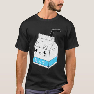 Japansk Mjölk-kartong I Cute Cat Neko T Shirt