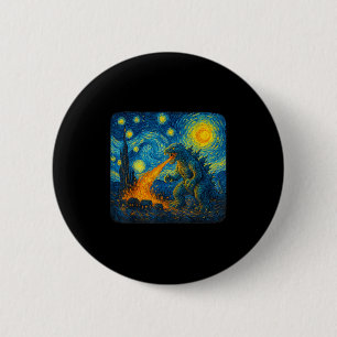 Japansk monster Kaiju Starry Night Van Gogh Gifts Knapp