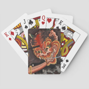 Japansk monster Oni Kung Woodblock Skriv ut Casinokort