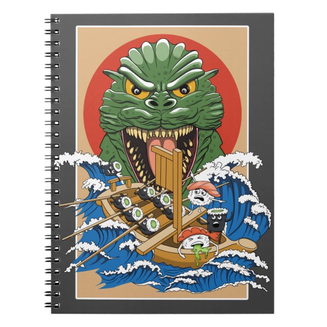 Japansk monster Sushi Älskare Anteckningsbok (Framsidan)
