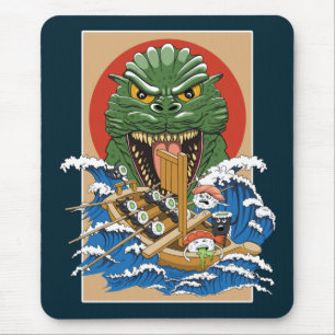 Japansk monster Sushi Älskare Musmatta