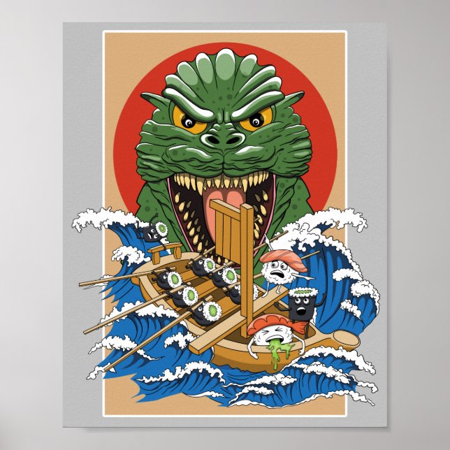Japansk monster Sushi Älskare Poster (Framsidan)