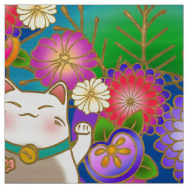 Japansk mönster-väv med lyckad katt tyg