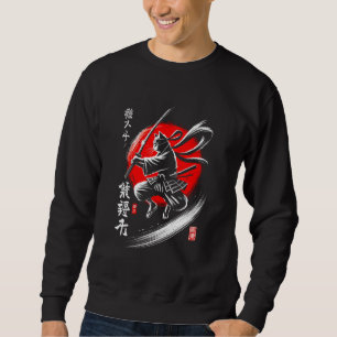 Japansk Ninja Katt Samuraj Krigare Japan Mamma Pap Lång Ärmad Tröja