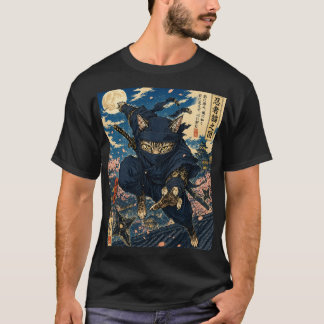 Japansk Ninja Katt T-Shirt