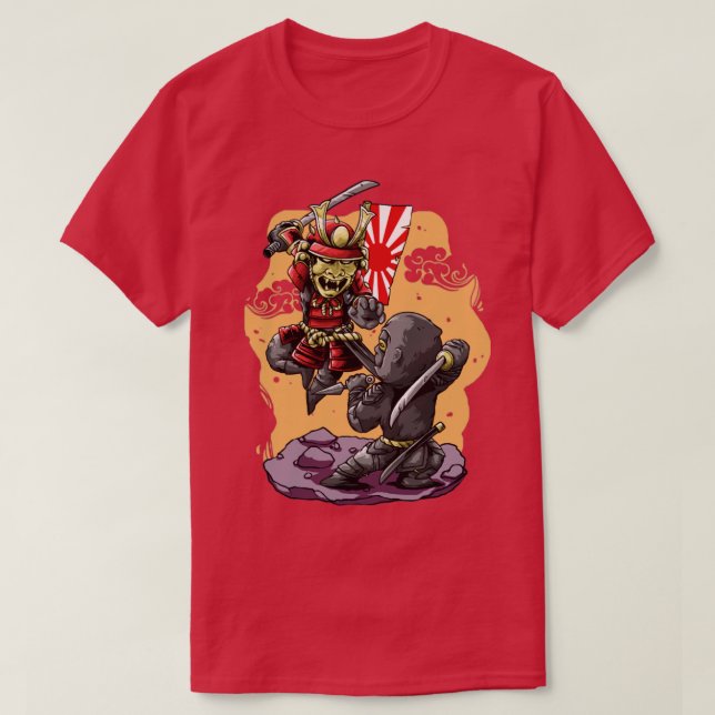 japansk ninja vs samurai t shirt (Design framsida)