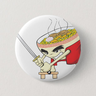 Japansk nudelsoppakämpe med Samuraisvärd Knapp
