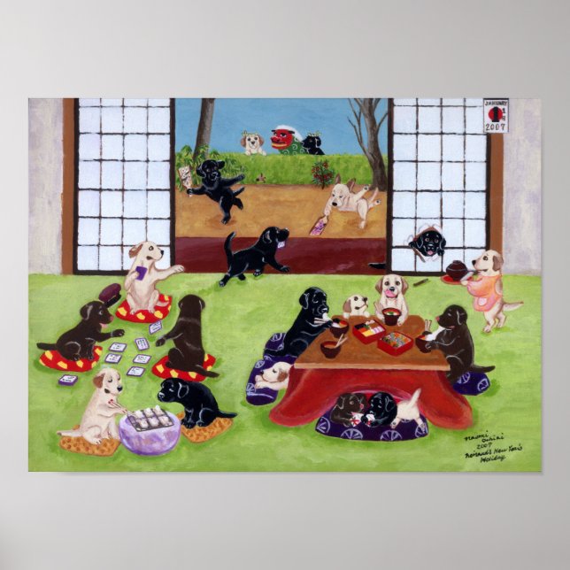 Japansk nyårsdagarsarbeterteckning poster (Framsidan)