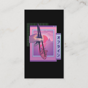 Japansk offline Vaporwave Aesthetic Ledsen Heart Visitkort