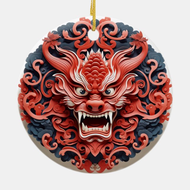 Japansk Oni Ceramic Ornament (Baksidan)