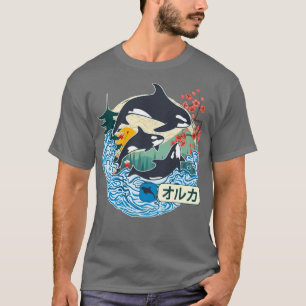 Japansk Orca Whale Underbar Wave Kanagawa Japan Vi T Shirt