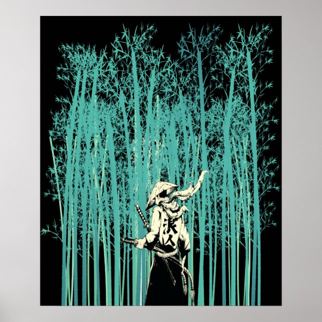 Japansk ordman i Bamboo Forest Samurai Poster (Framsidan)