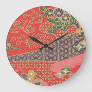 Japansk Origami Papper Mönster Wall Clock Stor Klocka