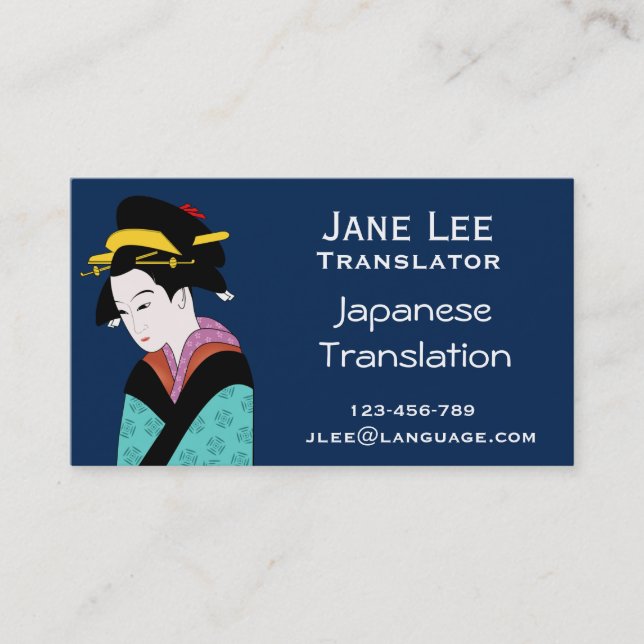 Japansk översättarespråktolkare visitkort (Framsida)