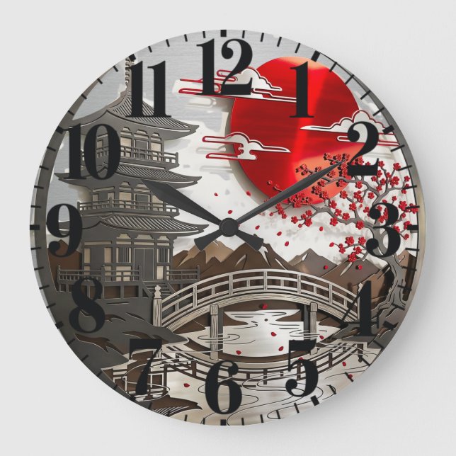 Japansk Pagod Zen Väggklocka (Framsida)