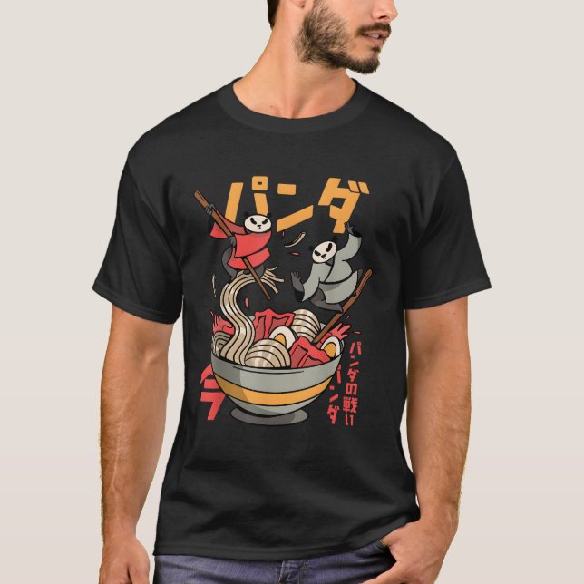 Japansk panda Ra Noodles T Shirt (Framsida)