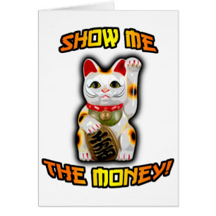JAPANSK pengarKATT Maneki Neko Hälsningskort