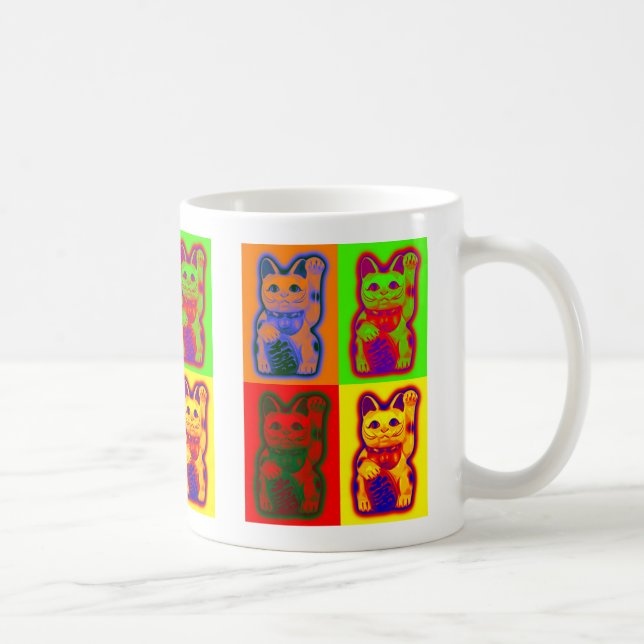 JAPANSK pengarKATT Maneki Neko Kaffemugg (Höger)