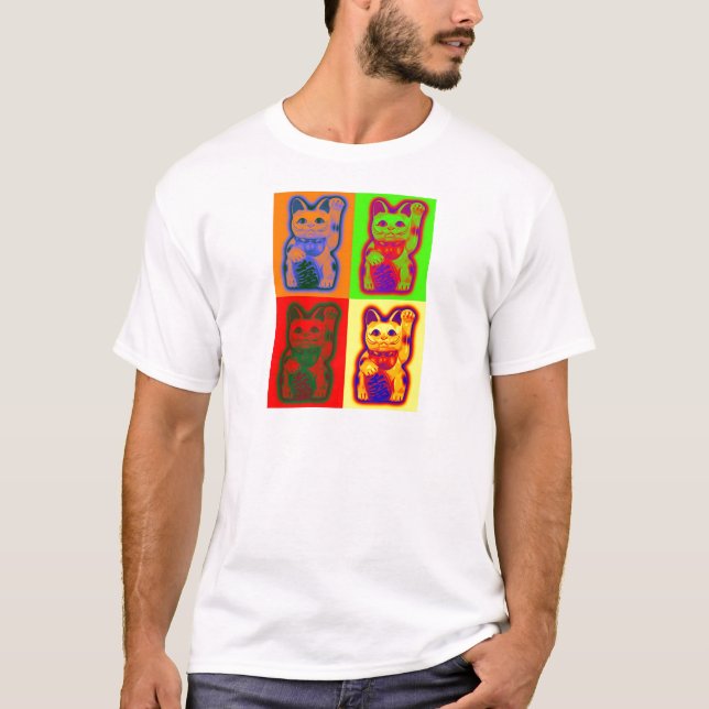 JAPANSK pengarKATT Maneki Neko Tee Shirt (Framsida)