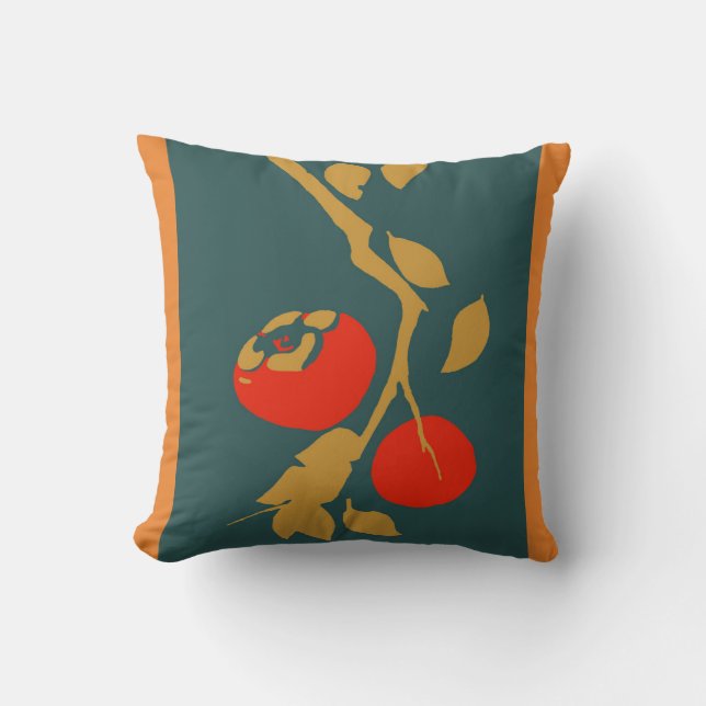 Japansk Persimmon på kricka Kudde (Framsida)