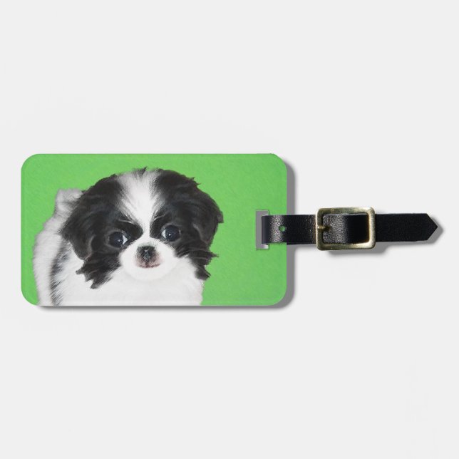 Japansk piggdoppning - Originalteckning av Hund Bagagebricka (Horisontell Framsida)