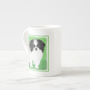 Japansk piggdoppning - Originalteckning av Hund Benporslin Mugg