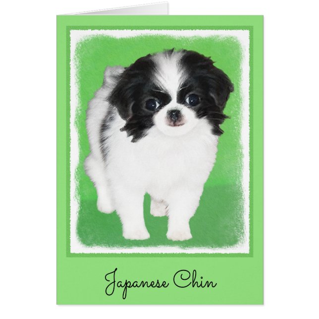 Japansk piggdoppning - Originalteckning av Hund Hälsningskort (Framsidan)