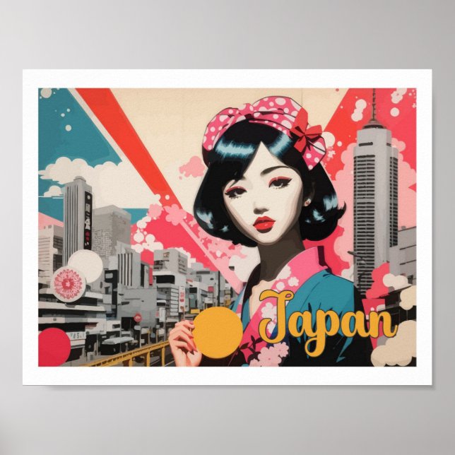 Japansk pop Art Travel Illustration Poster (Framsidan)