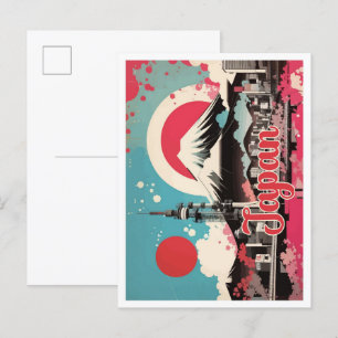 Japansk pop Art Travel Illustration Vykort