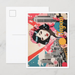 Japansk pop Art Travel Illustration Vykort