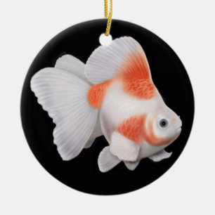 Japansk prydnad för Ryukin Fantailguldfisk Julgransprydnad Keramik