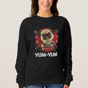 Japansk Pug Hund Ramen Kawaii Noodles Hundar T Shirt