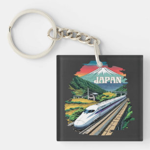 Japansk punktuppställning Tåg och Mount Fuji