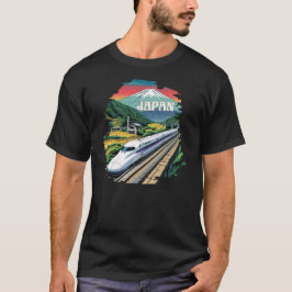 Japansk punktuppställning Tåg och Mount Fuji T Shirt