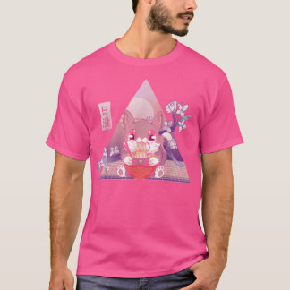 Japansk Ramen Cat Cherry Blommar Otaku  T Shirt