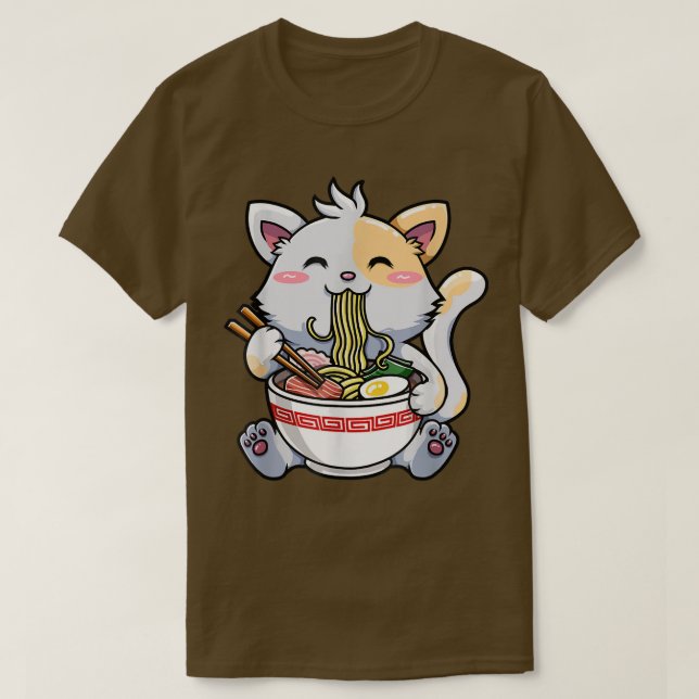 Japansk Ramen Kawaii Anime Cat Lover Pappa Mamma,  T Shirt (Design framsida)