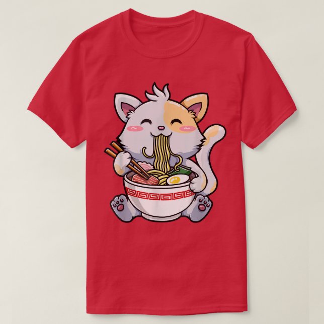 Japansk Ramen Kawaii Anime Cat Lover Pappa Mamma,  T Shirt (Design framsida)