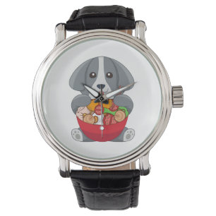 Japansk Ramen Noodle Hund älskare Animal Hund Bree Armbandsur