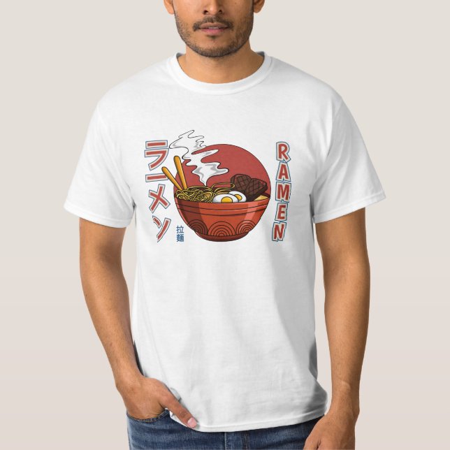 Japansk Ramen Noodle Soppa T-Shirt (Framsida)