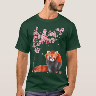 Japansk Red Panda Cherry Blommar Flower Sakura Tr T Shirt
