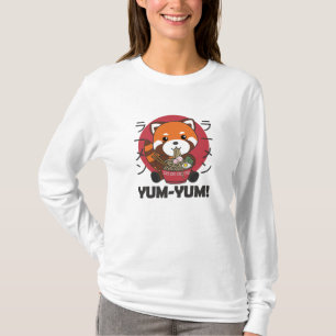 Japansk Red Panda Ramen Kawaii Noodles T Shirt