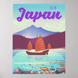 japansk reseaffisch för landskap poster