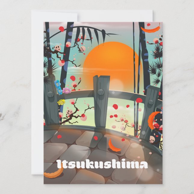 Japansk reseaffisch i Itsukushima (Framsida)