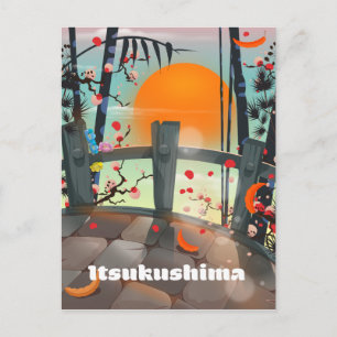 Japansk reseaffisch i Itsukushima Vykort
