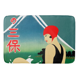 Japansk reseturism Poster 1930-talet Art Deco Girl Badrumsmatta